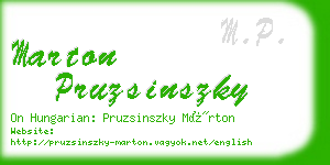 marton pruzsinszky business card